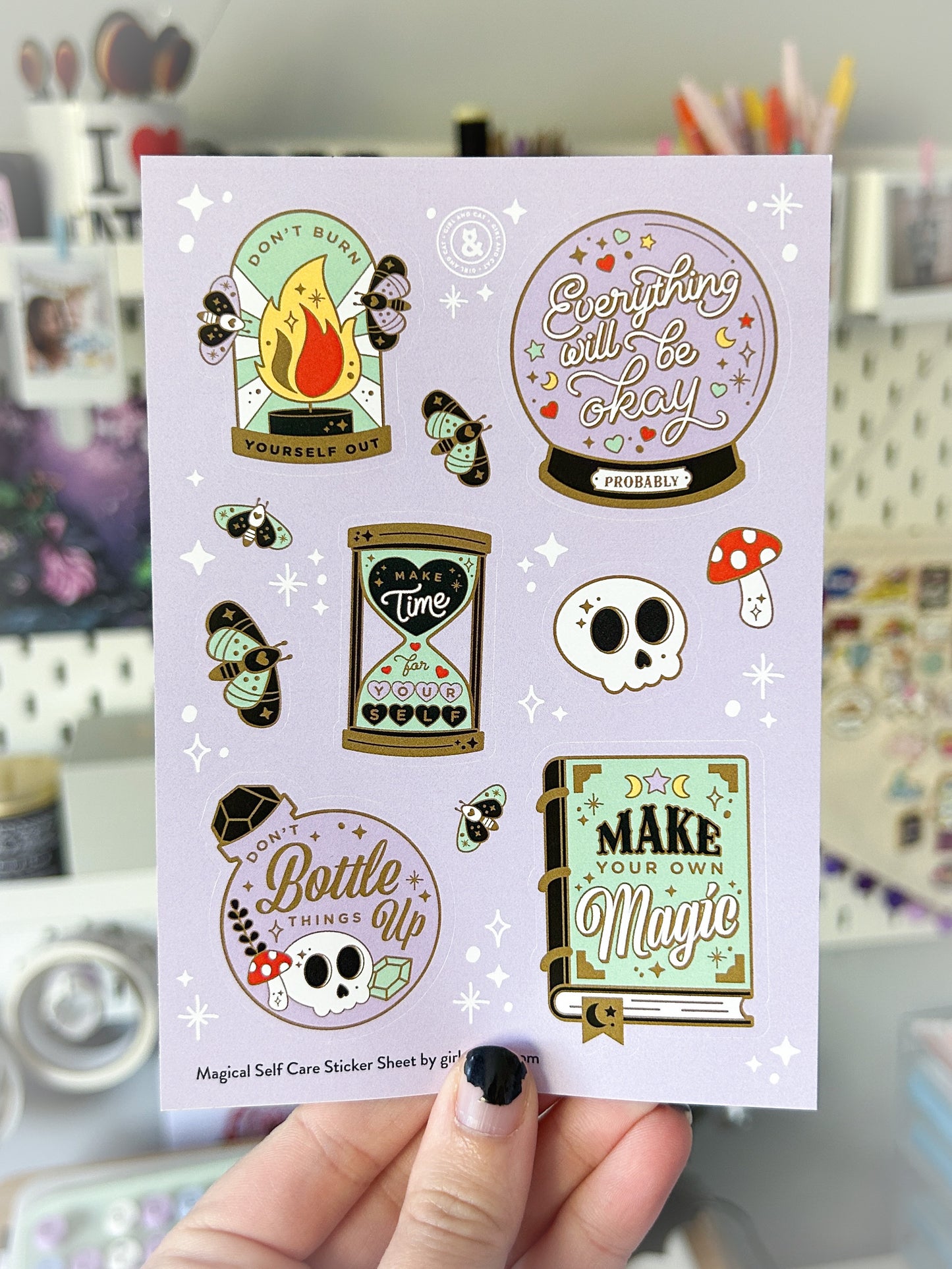 Magical Self Care Sticker Sheet Lilac