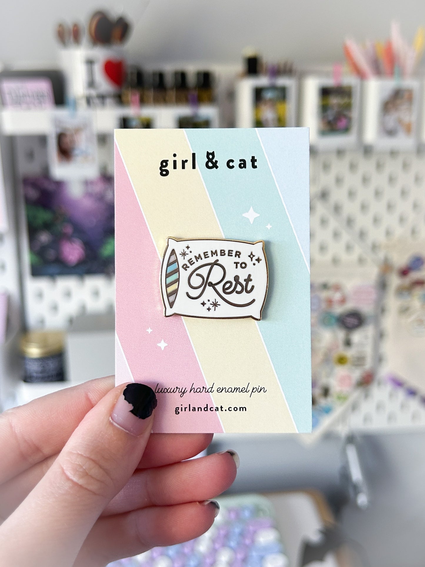 Pastel Remember to Rest Enamel Pin
