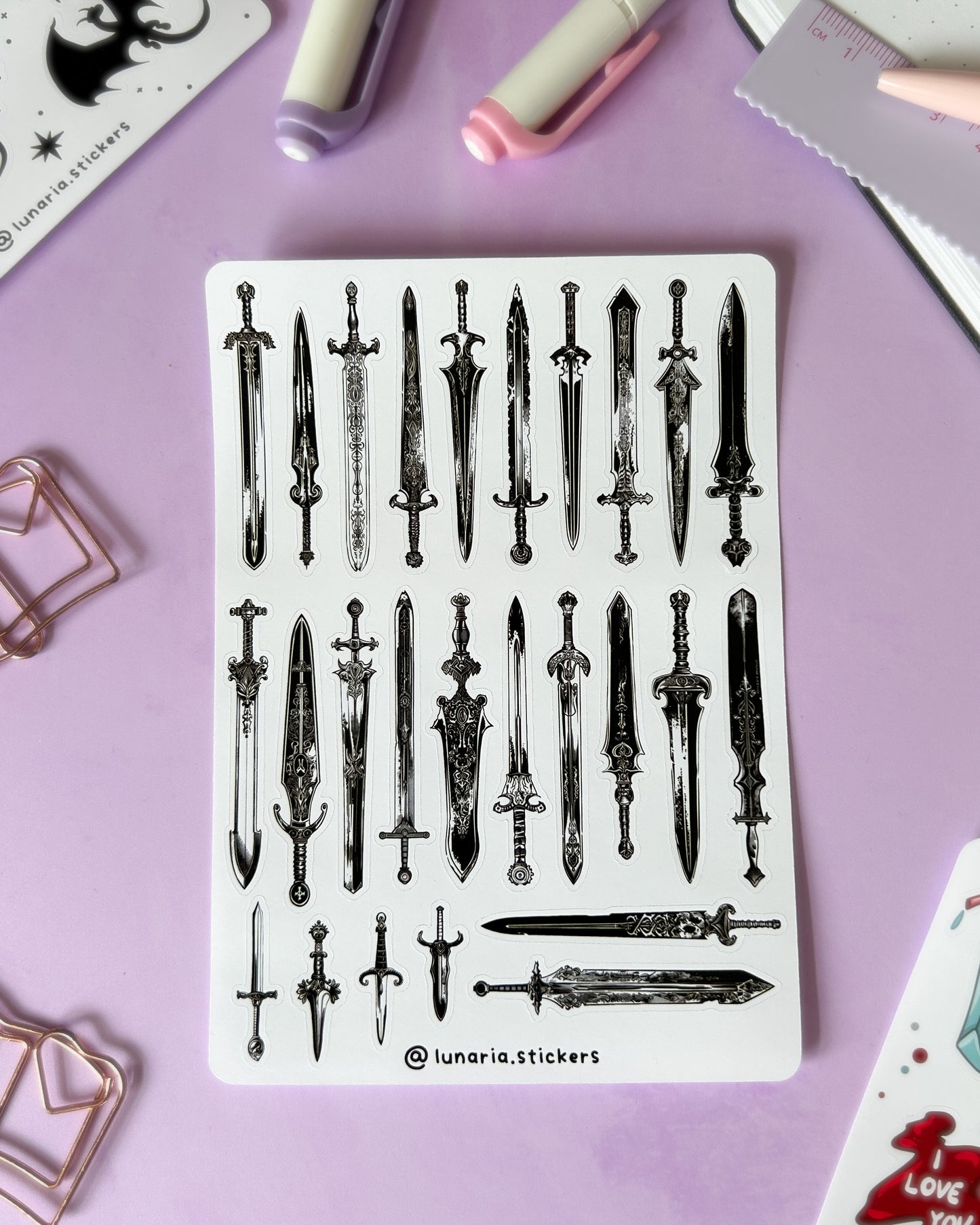 Swords & Daggers Sticker Sheet