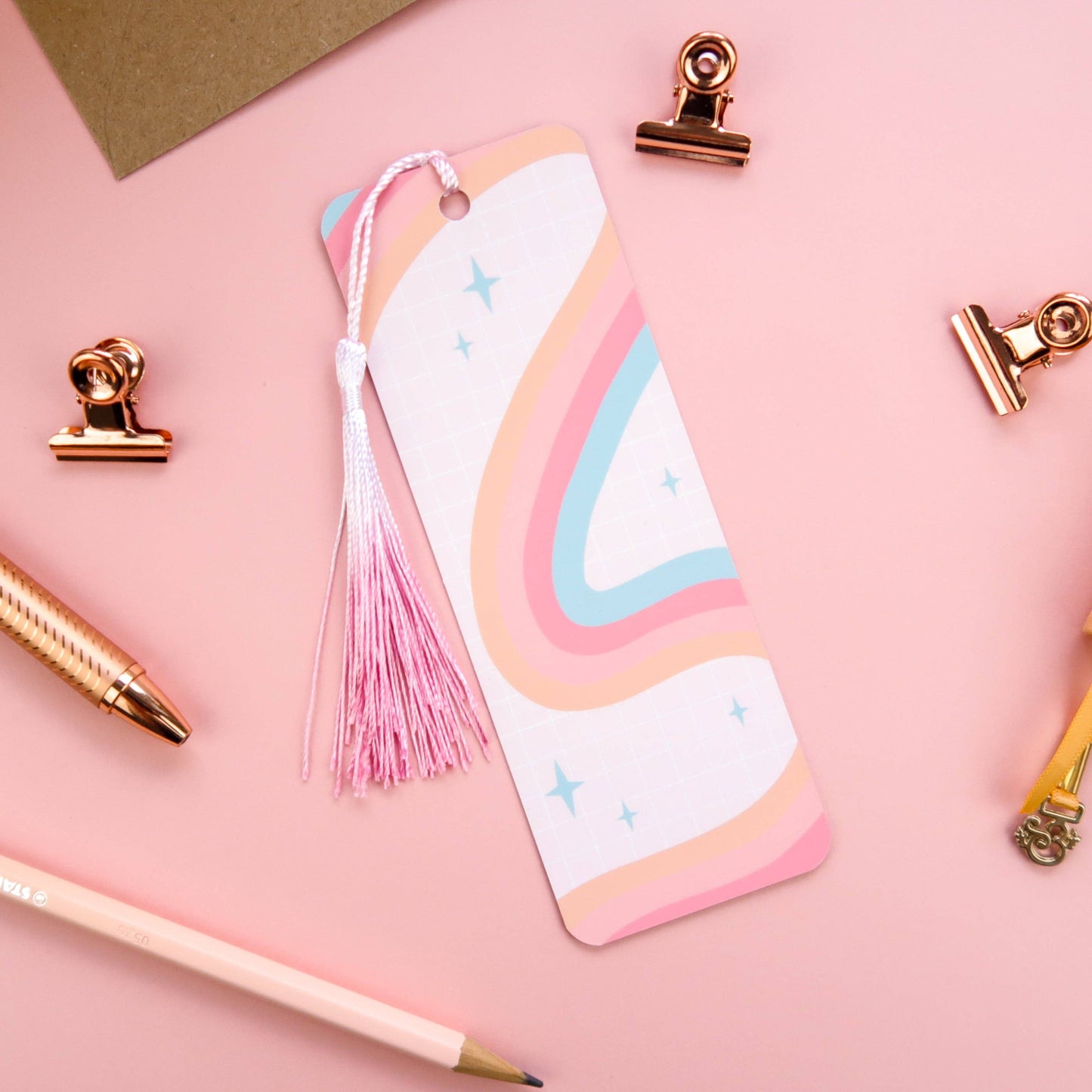 Rainbow Doodles Tassel Bookmark