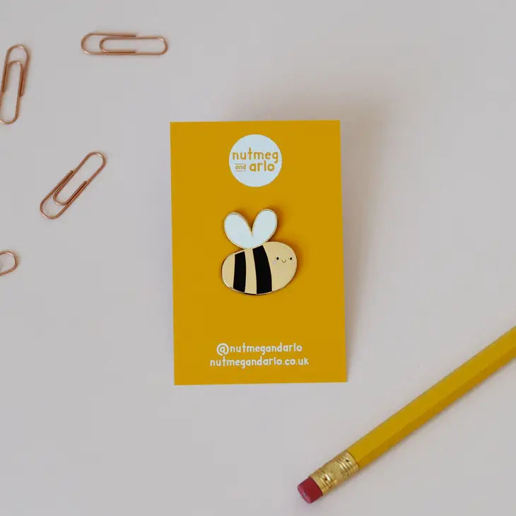 Bee Glitter Enamel Pin - Leo & Blossom