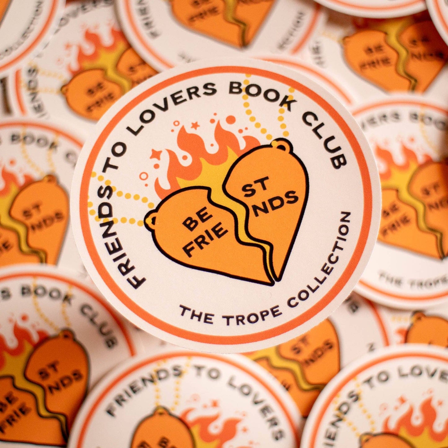 Friends to Lovers Book Club Vinyl Bookish Trope Sticker