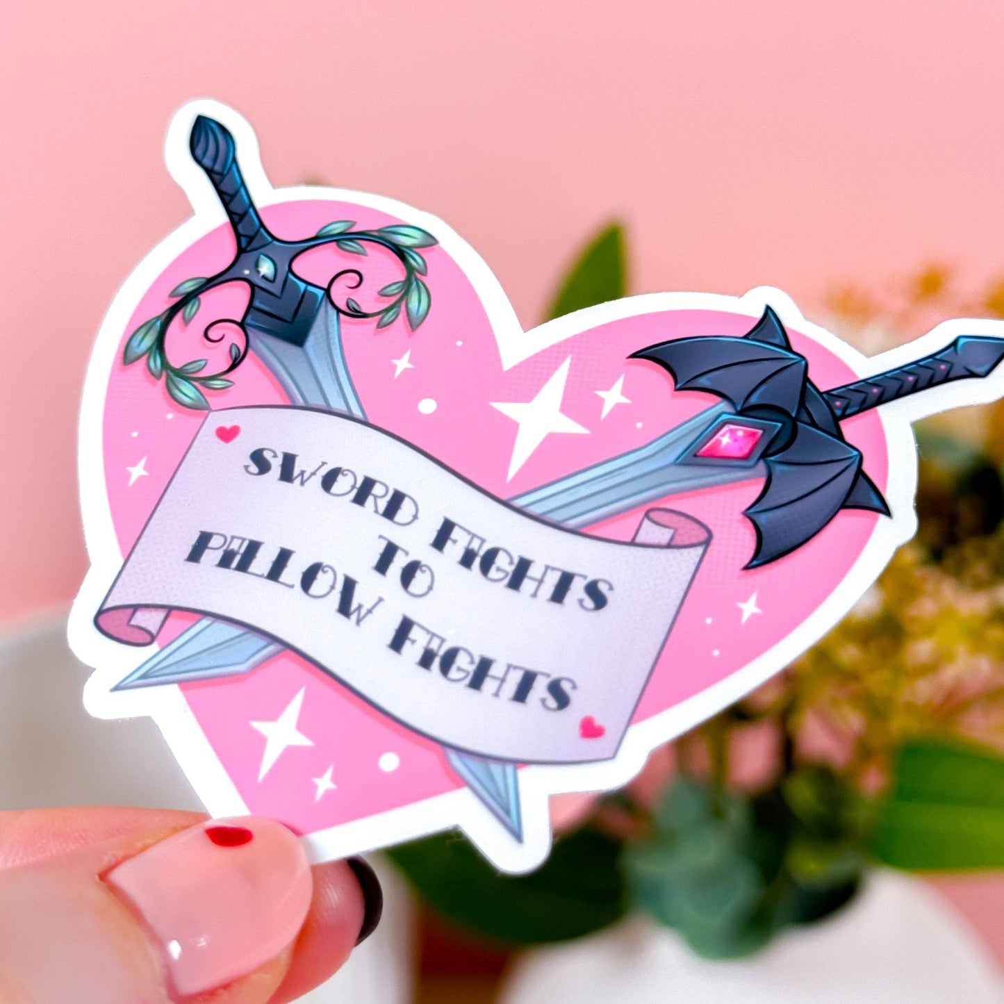 Sword Fights to Pillow Fights Vinyl Sticker
