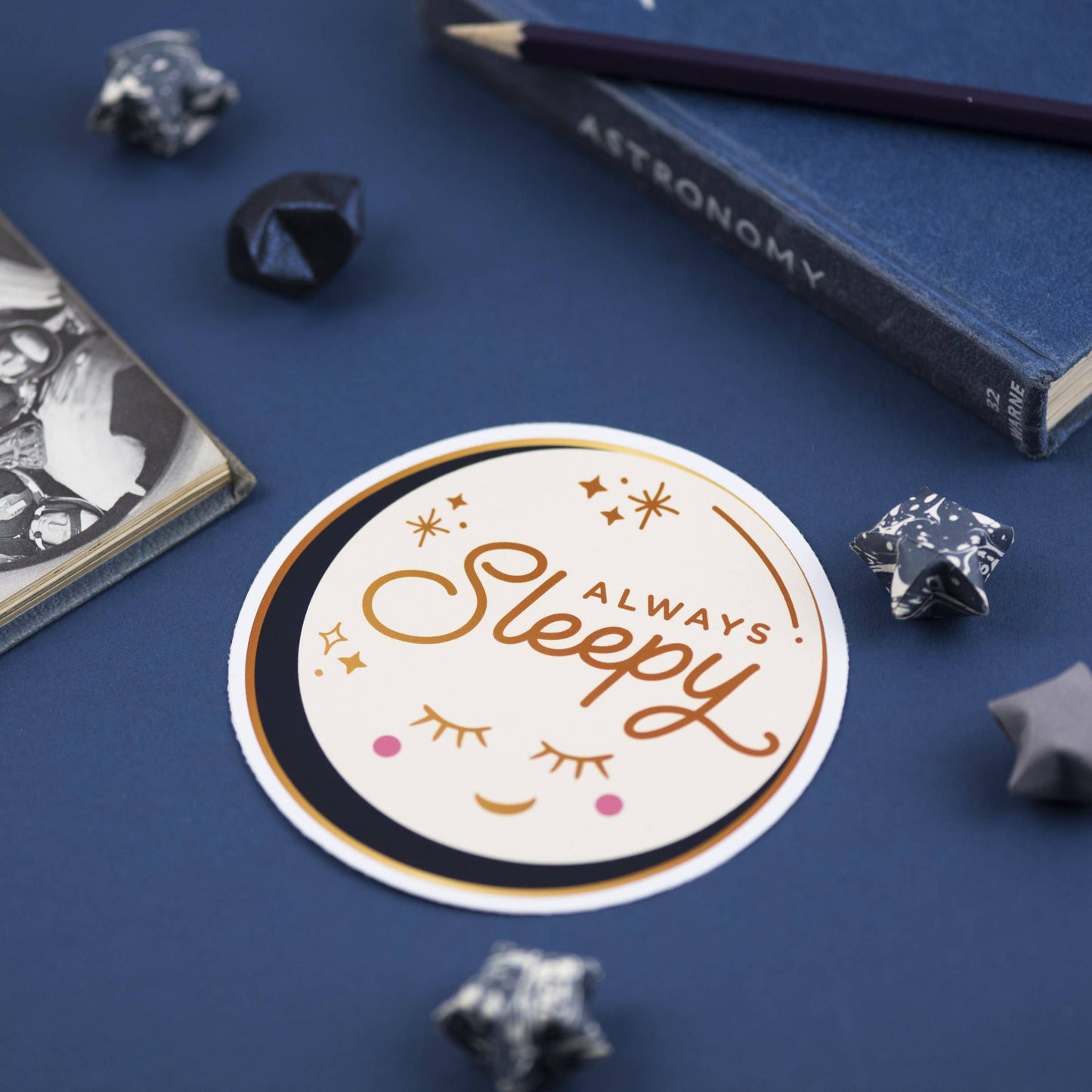 Always Sleepy Moon Vinyl Sticker