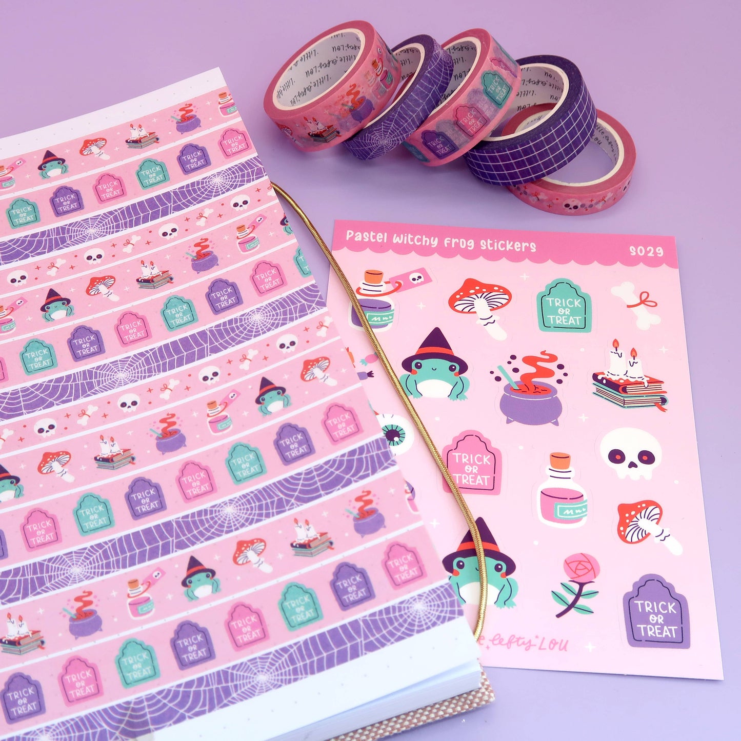 Pastel Witchy Frog Matte Waterproof Stickers