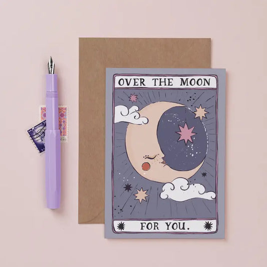 Over the Moon Congratulations Card - Leo & Blossom