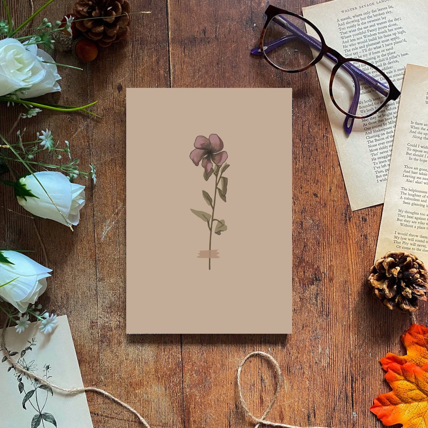 Pressed Flower A5 Lined Softcover Notebook