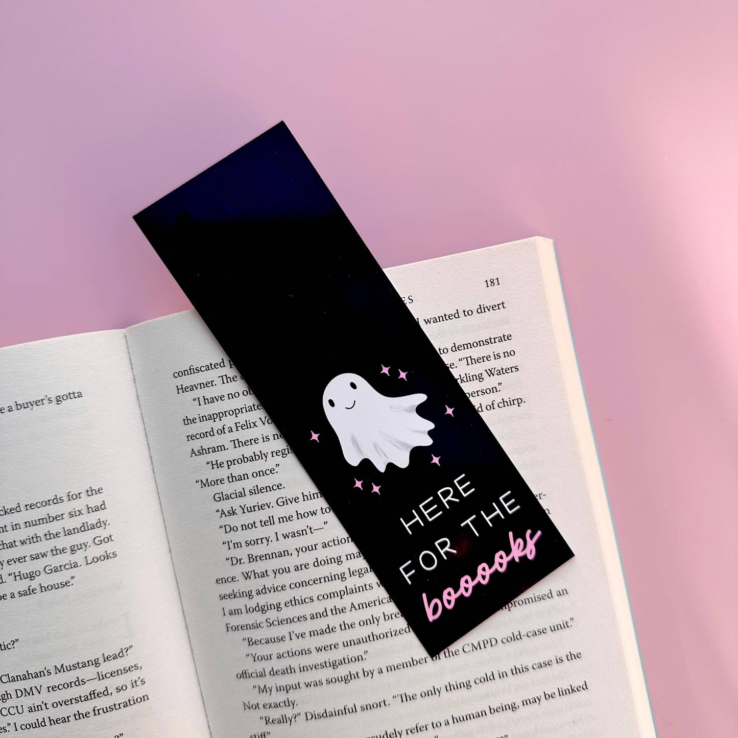 Here For The Booooks Ghost Bookmark