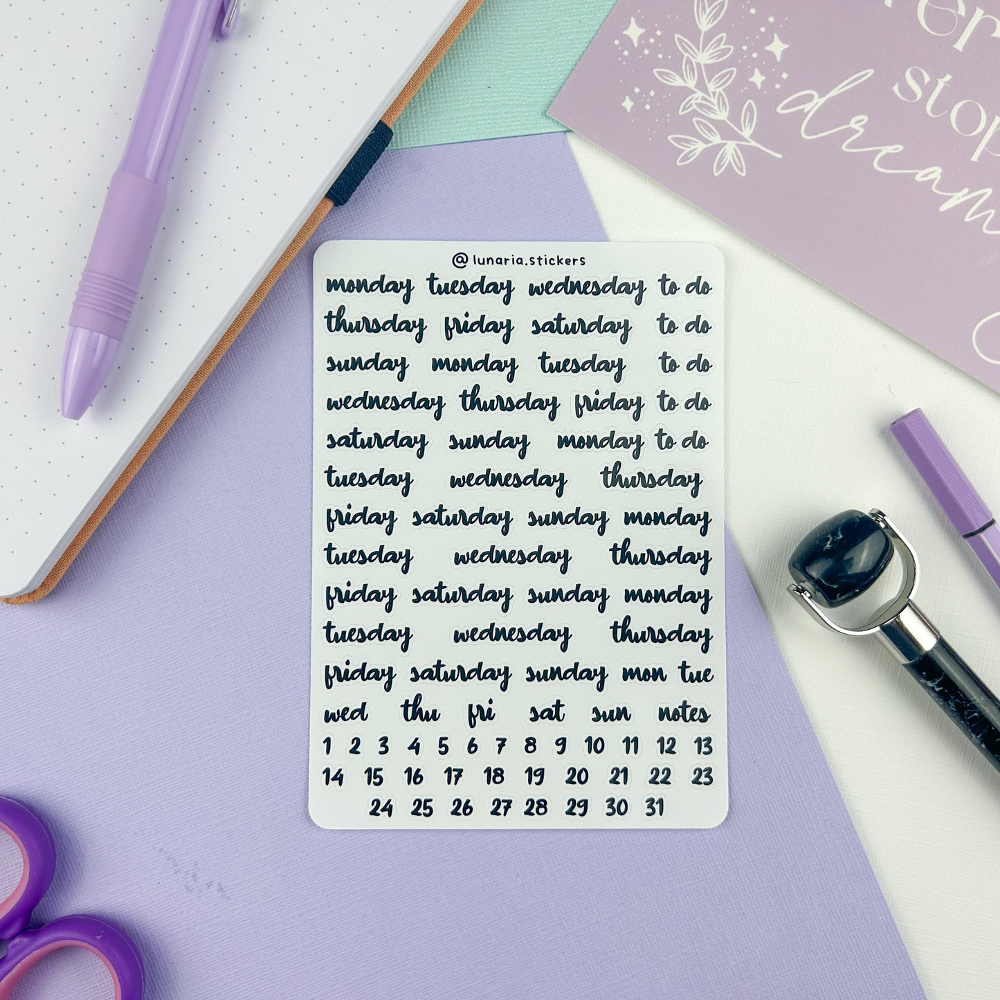 Weekly Sticker Sheet