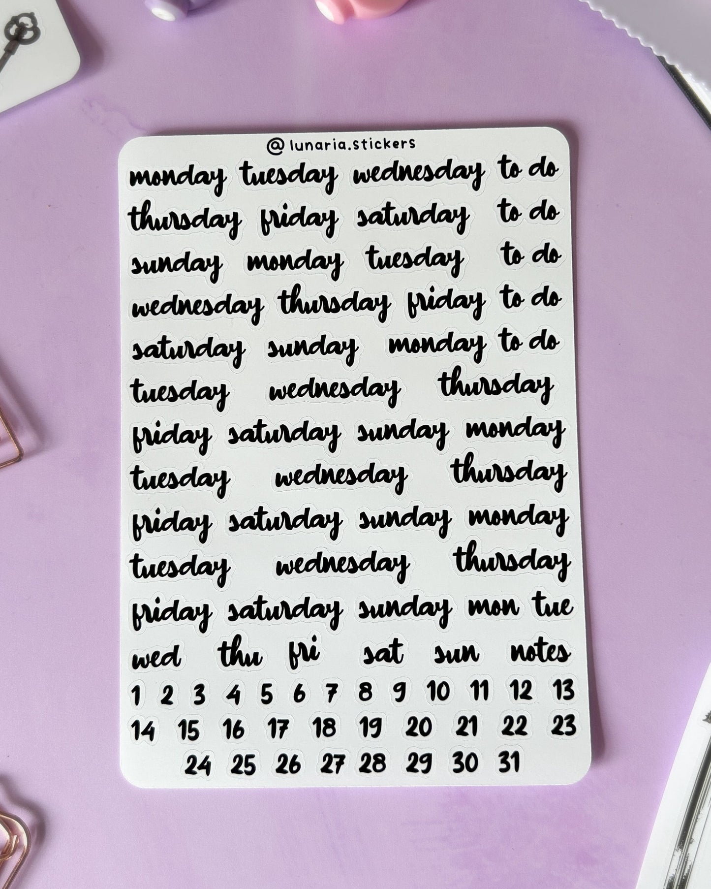 Weekly Sticker Sheet