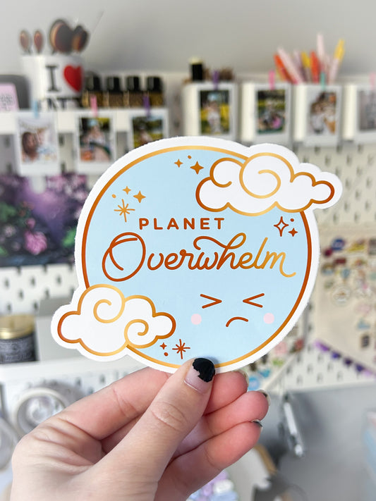 Planet Overwhelm Vinyl Sticker Pastel