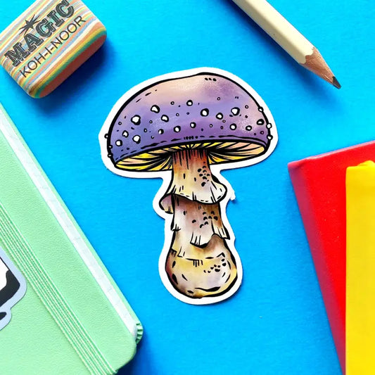 Purple Mushroom Sticker - Leo & Blossom