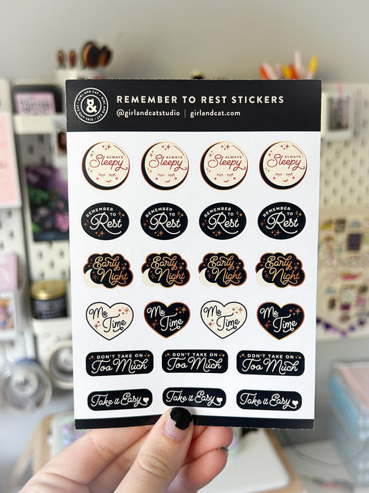 Remember to Rest Planner Stickers Sheet