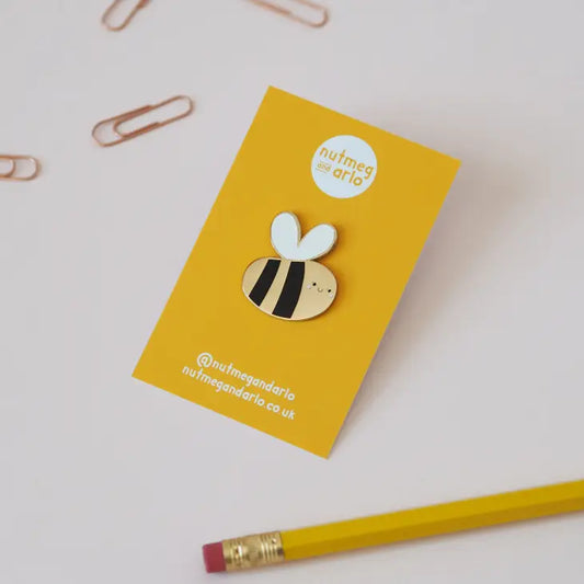 Bee Glitter Enamel Pin - Leo & Blossom