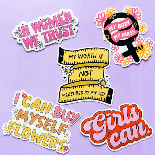 5 Feminist Stickers Bundle