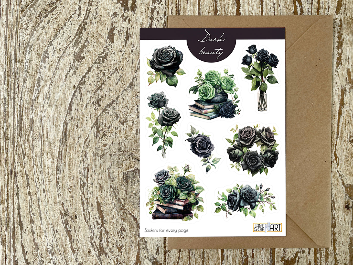 Black Roses Sticker Sheet