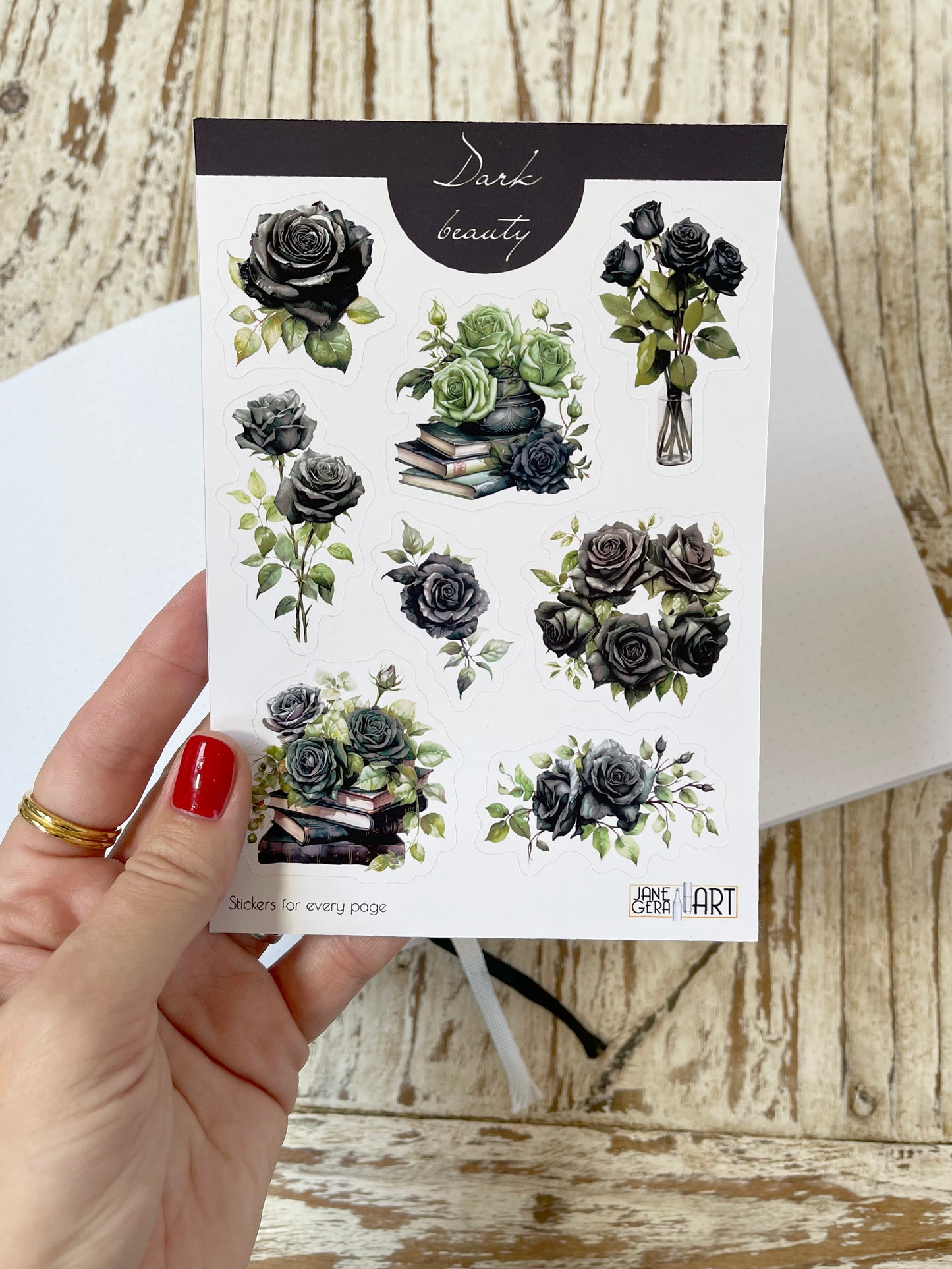 Black Roses Sticker Sheet