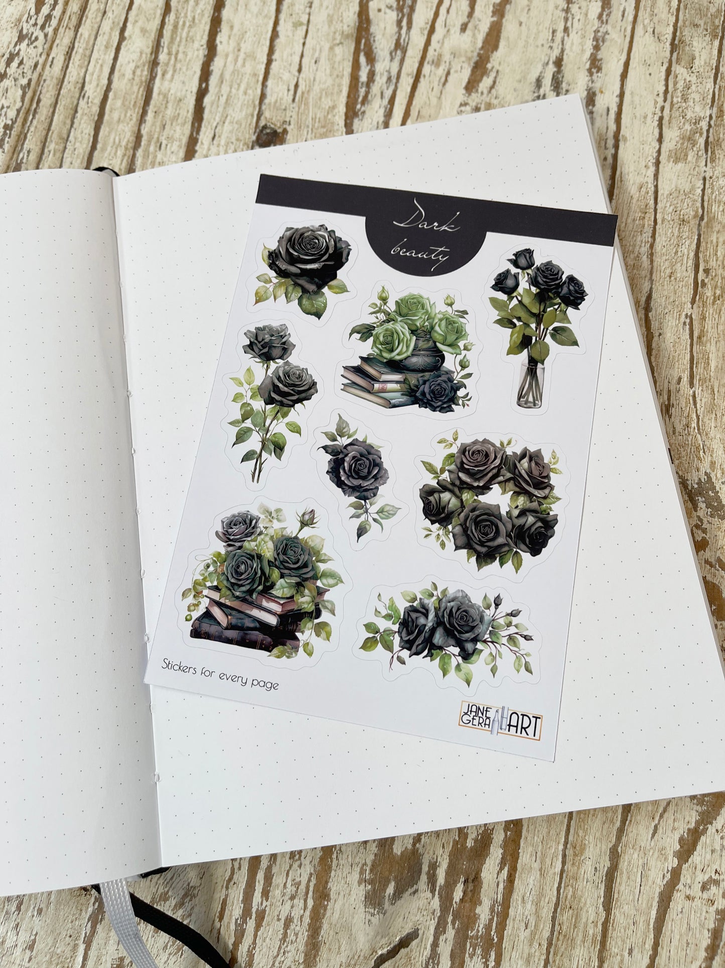 Black Roses Sticker Sheet