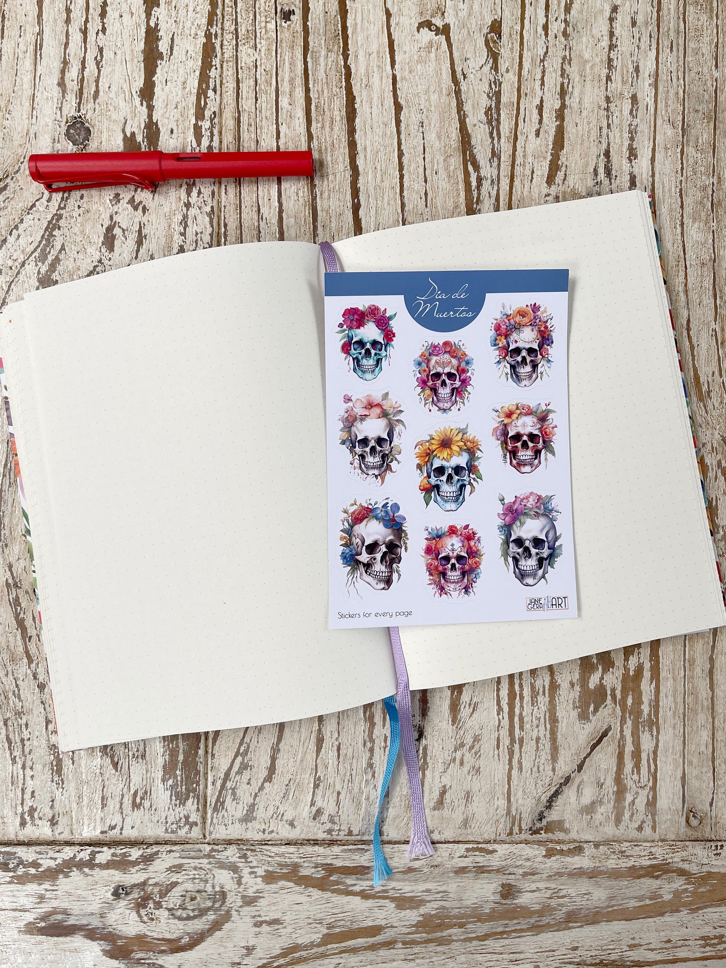 Floral Skulls Sticker Sheet