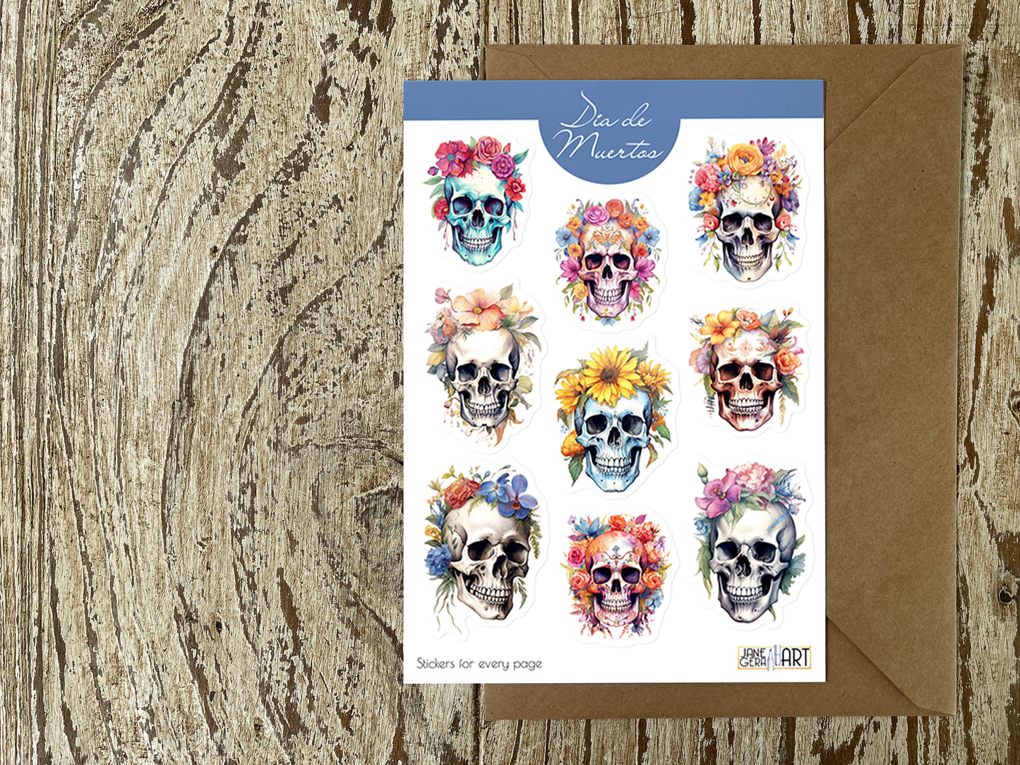 Floral Skulls Sticker Sheet