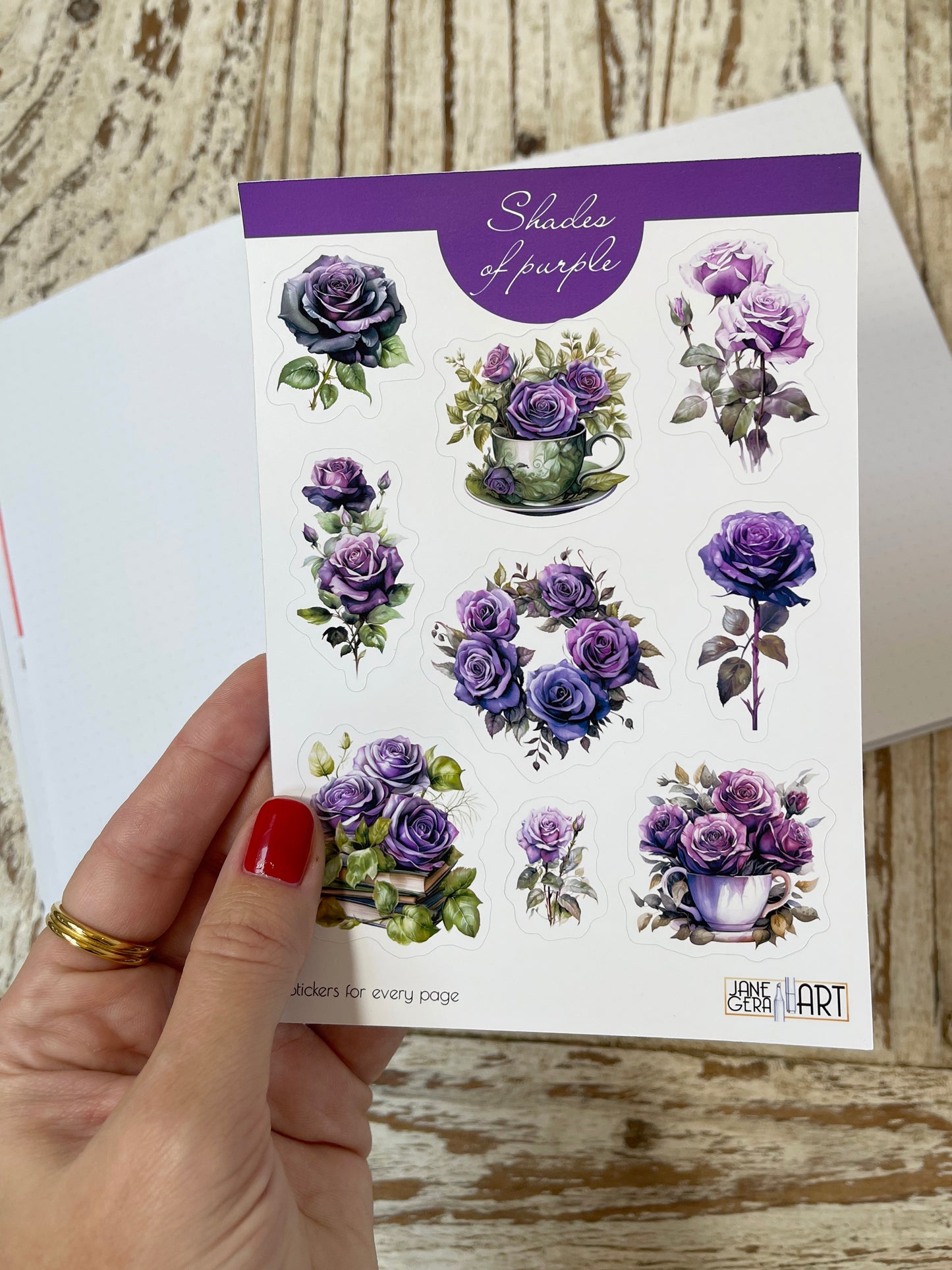 Purple Roses Sticker Sheet