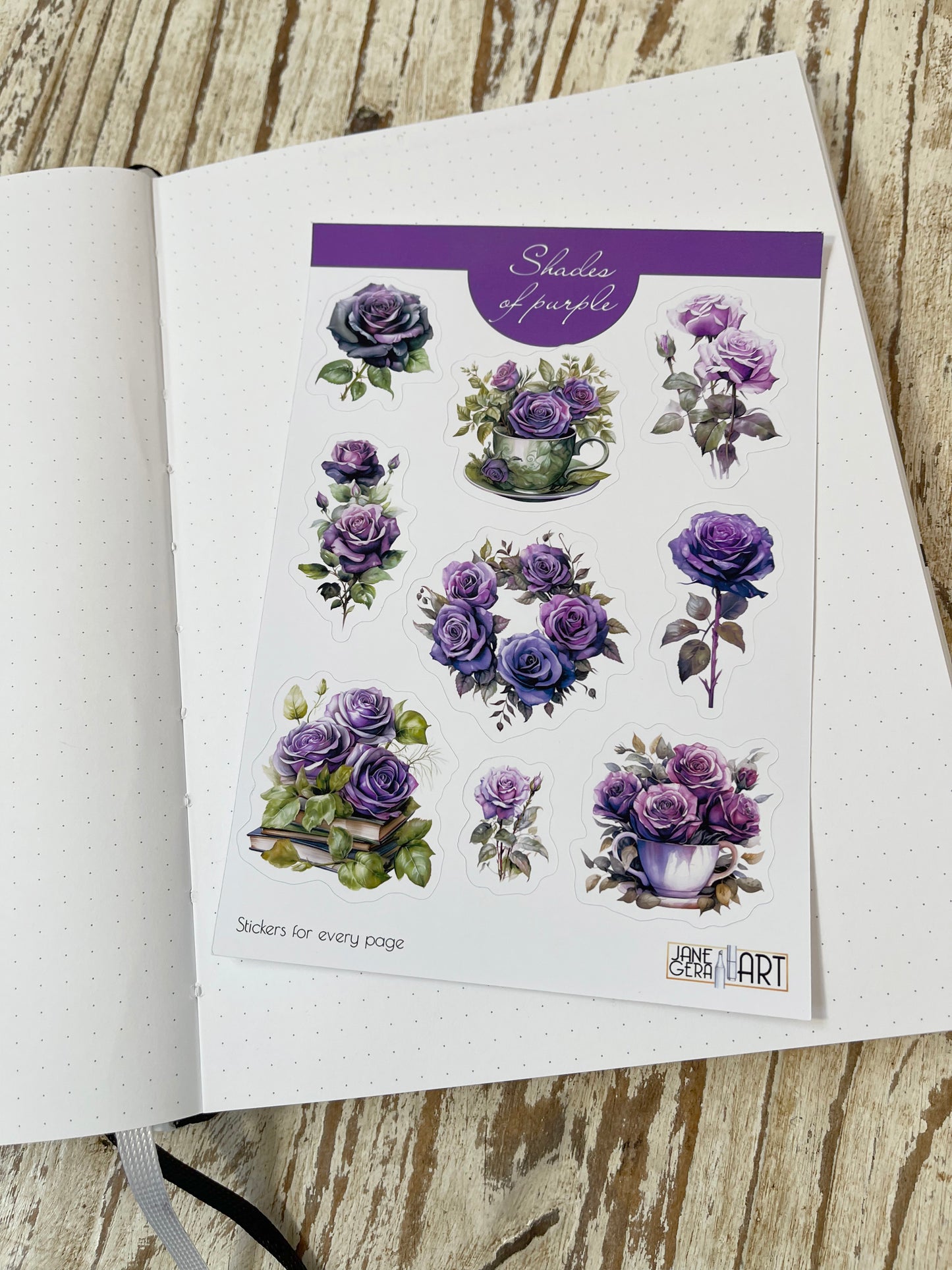 Purple Roses Sticker Sheet