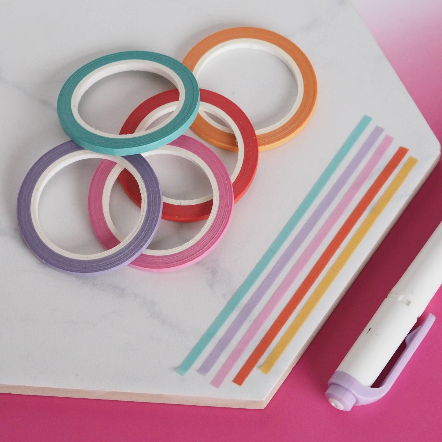 Mini Rainbow 3mm Thin Washi Tape Set