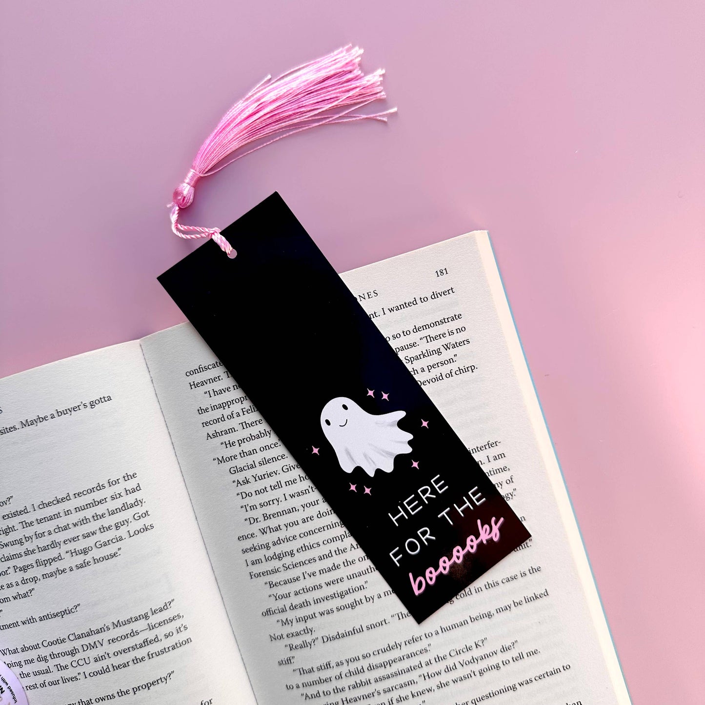 Here For The Booooks Ghost Bookmark