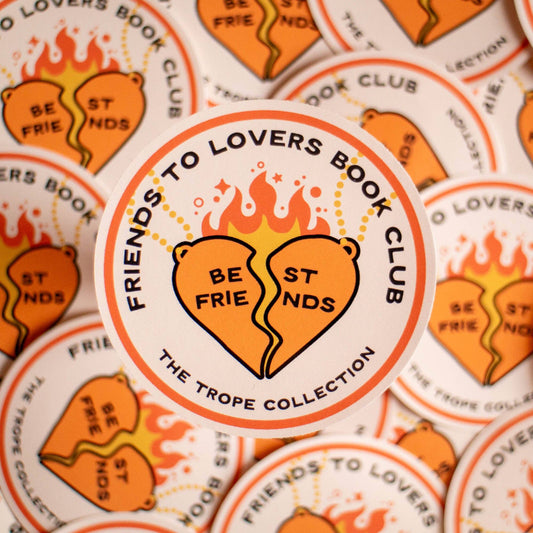 Friends to Lovers Book Club Vinyl Bookish Trope Sticker