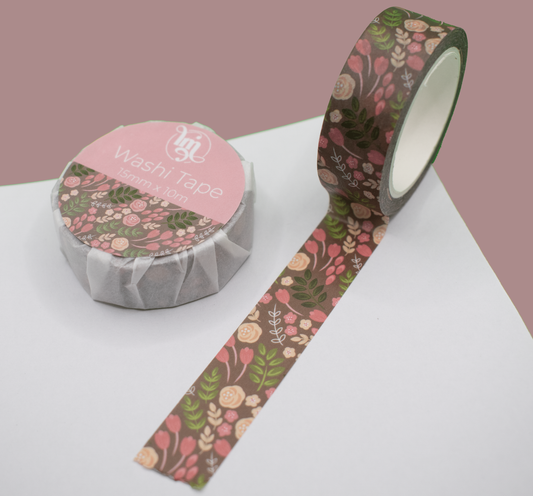 Warm Floral Washi Tape - Leo & Blossom