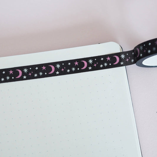 Black and Silver Galaxy Washi Tape - Leo & Blossom