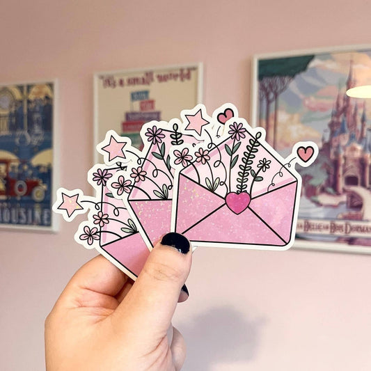 Love Letter Happy Mail Glitter Sticker