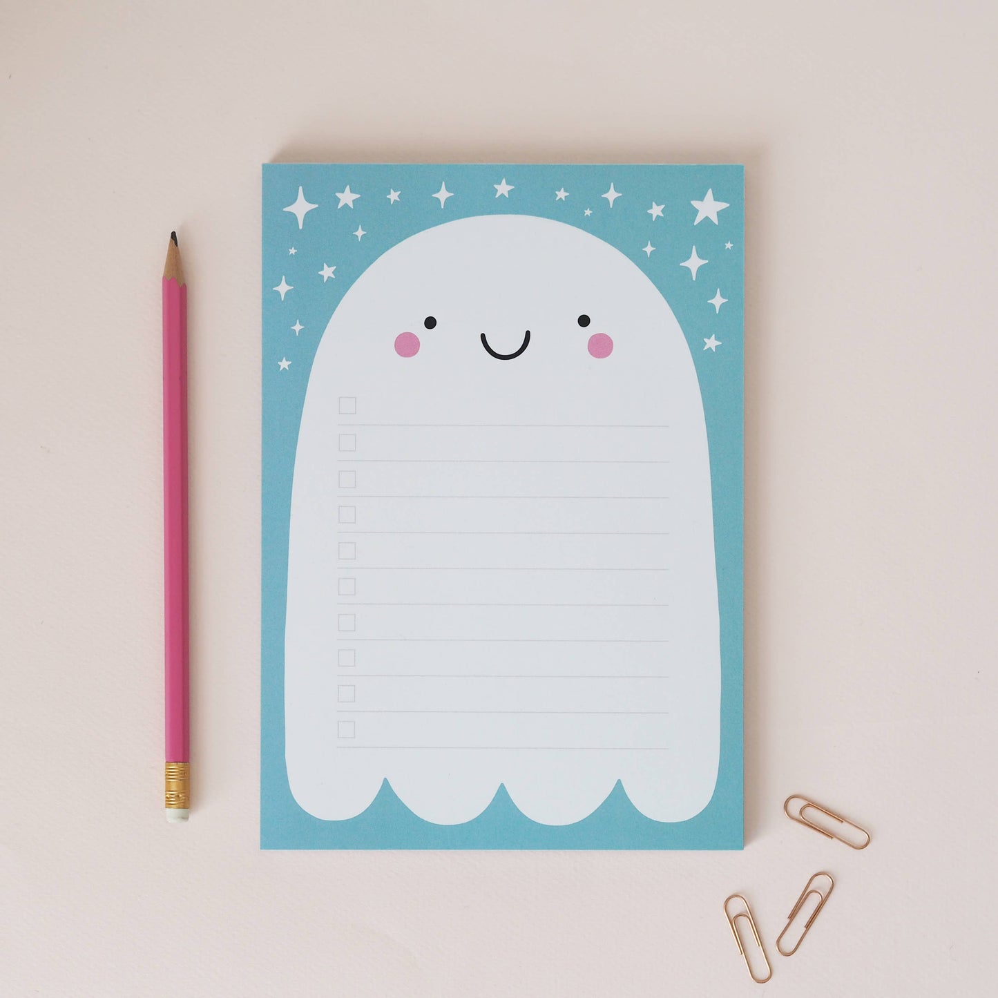 Ghost To Do List Notepad - A5 - Leo & Blossom