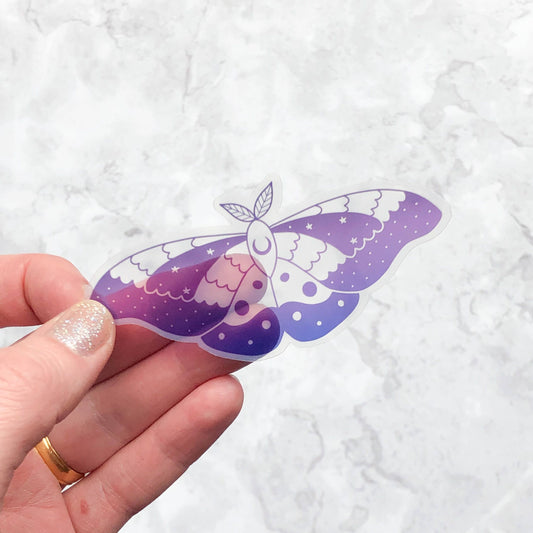 Emperor Moth Clear Vinyl Sticker - Leo & Blossom