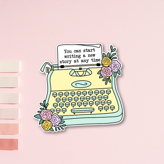Start a New Story Typewriter Sticker