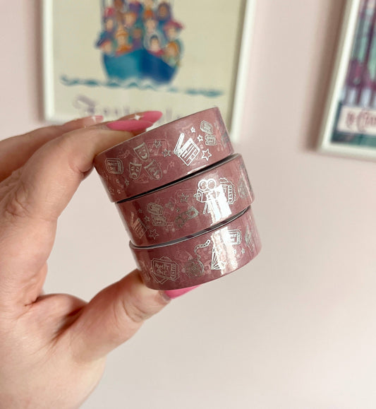 Movie Night Silver Foiled Washi Tape