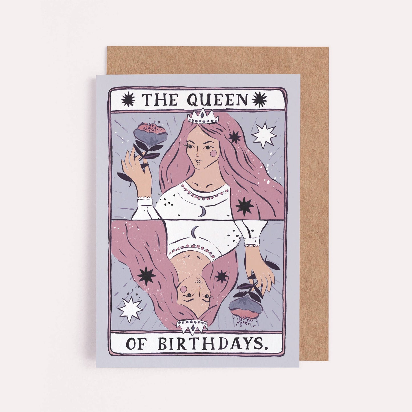 Queen of Birthdays Tarot Style Card - Leo & Blossom