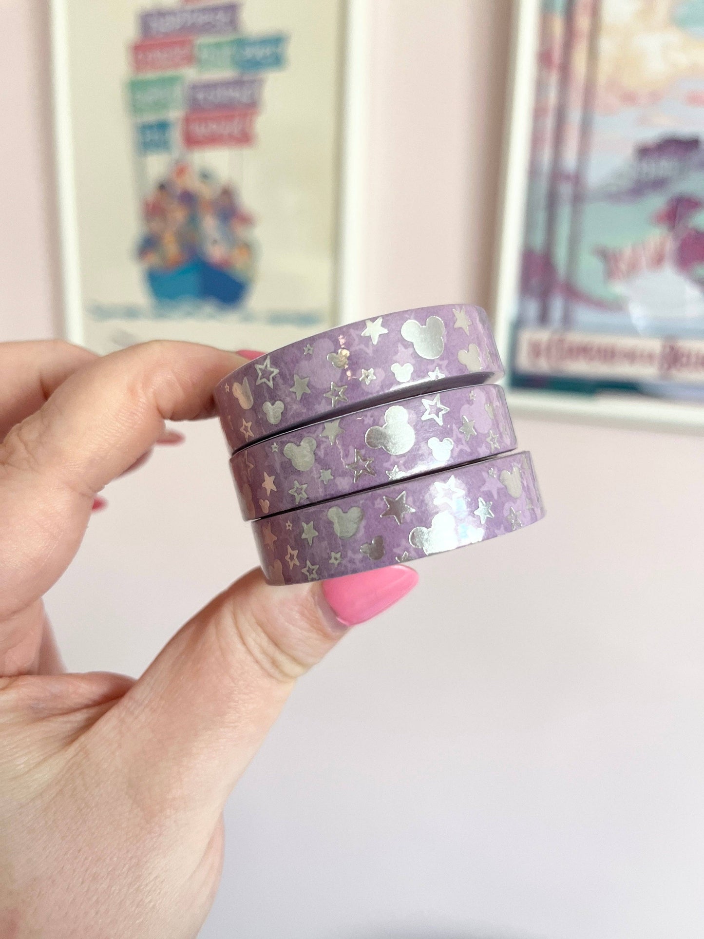 Mouse Head Silver Foiled Washi Tape