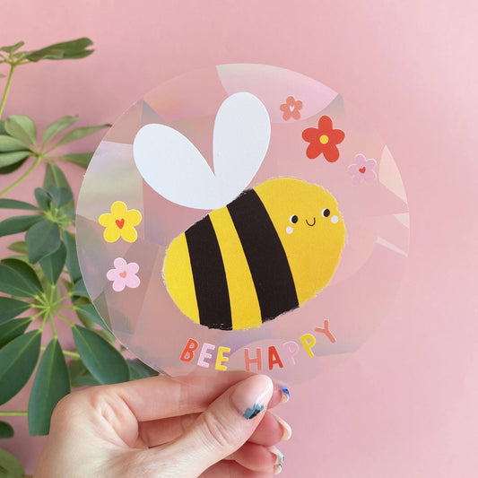 Bee Happy Suncatcher Window Sticker - Leo & Blossom
