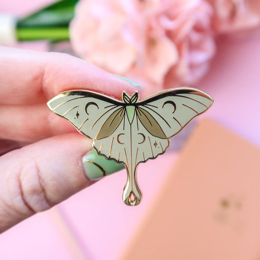 Luna Moth Enamel Pin - Leo & Blossom